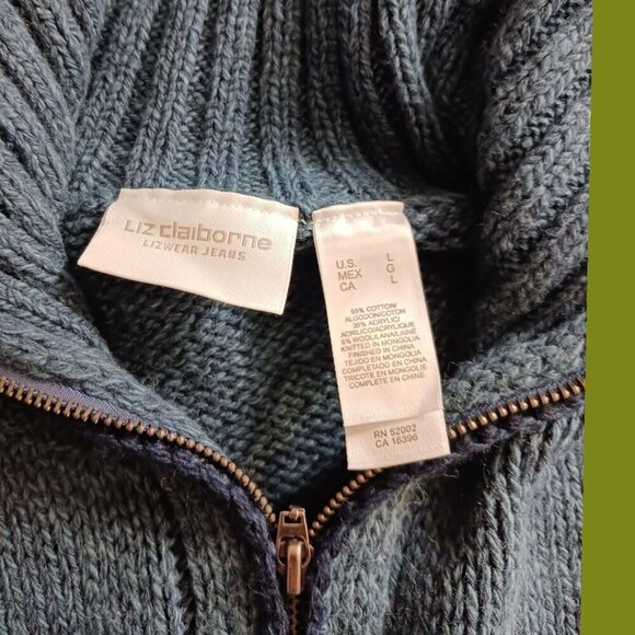 Liz Claiborne Vineyard Romance Womens Sweater size large  Blue color - Picture 3 of 14